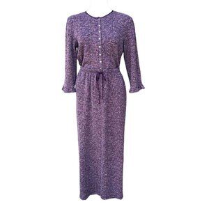 Vintage 90s J. Jill Sweater Skirt Suit Maxi Long sleeve Cardigan 2 Piece Lilac S